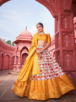 Mustard Color Designer Printed Lehenga Choli At Affordable Price - Joshindia
