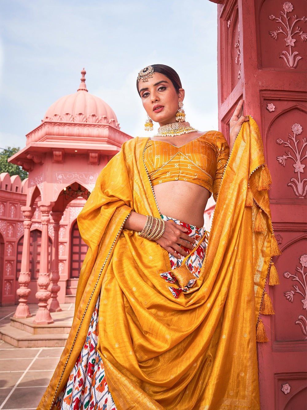 Mustard Color Designer Printed Lehenga Choli At Affordable Price - Joshindia