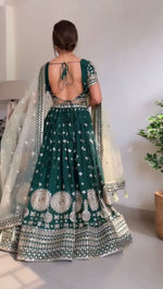 Green Color Designer Sequence Work Lehenga Choli - Joshindia