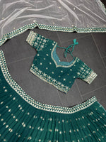 Green Color Designer Sequence Work Lehenga Choli - Joshindia
