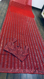 Buy Red Color Georgette Designer Saree Online - Joshindia