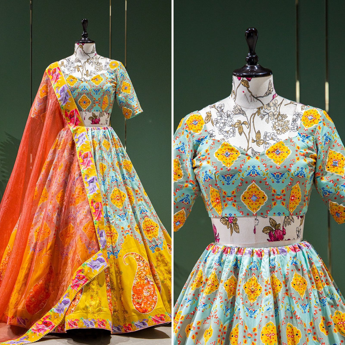 Trendy Sky Blue Color Designer Lehenga Choli For Wedding At Reasonable Rate - Joshindia