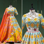 Trendy Sky Blue Color Designer Lehenga Choli For Wedding At Reasonable Rate - Joshindia