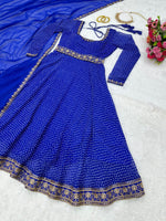 Buy Most Beautiful Blue Georgette Trending Designer Party Wear Kurta Set For Girls - Joshindia