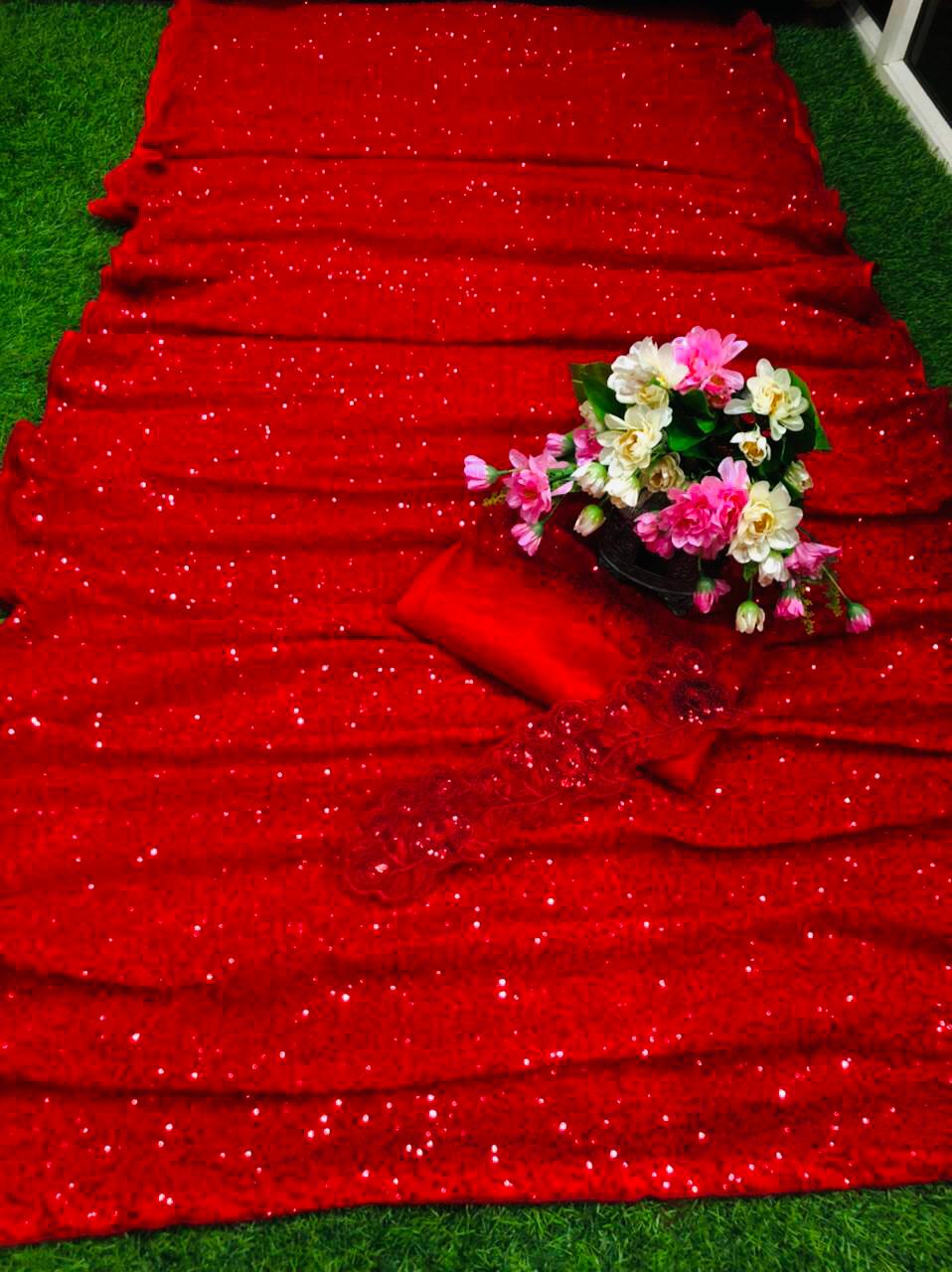 Amazing Sequence Designer Saree At Affordable Price - Joshindia