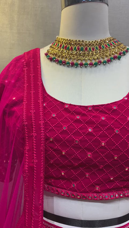 Designer Pink Lehenga Choli For Women