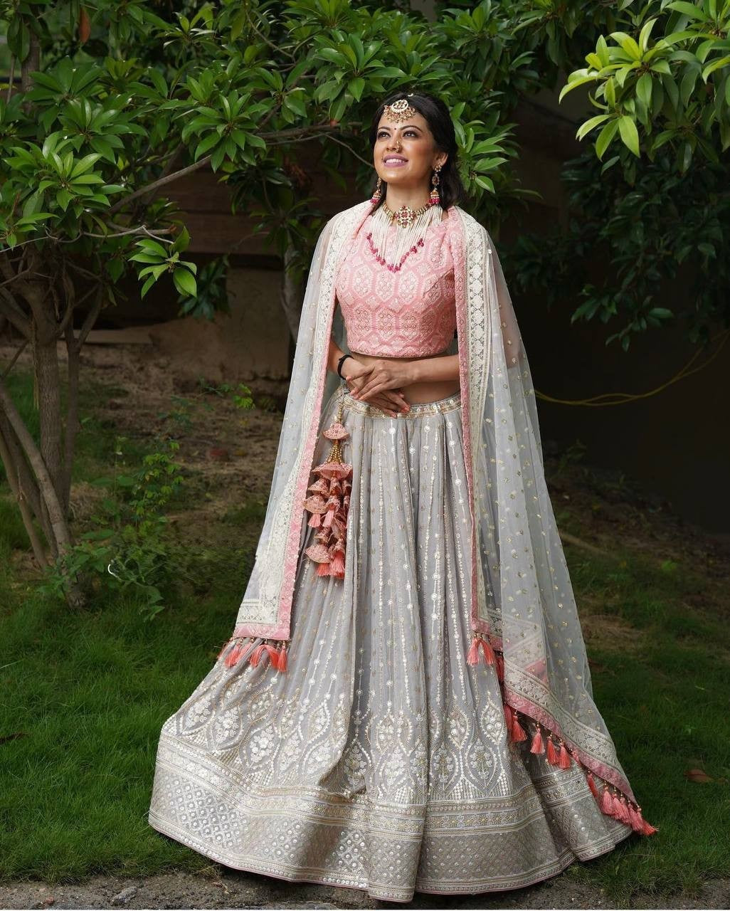 Beautiful and trending grey designer lehenga choli buy now - Joshindia