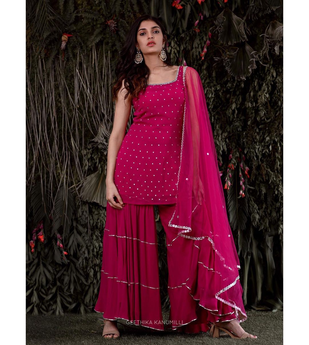 Pink color trending georgette sharara suit buy now - Joshindia