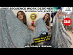 grey color designer sequence work lehenga choli