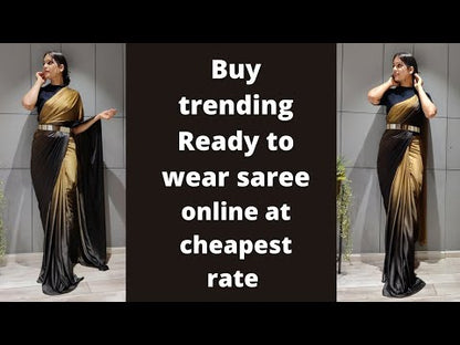 Heavy Lycra Padding Ready To Wear Saree with Metal Belt