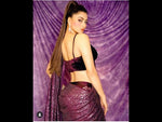 Beautiful Purple color bollywood sequin saree