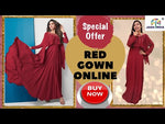 Stunning red color designer gown for wedding look