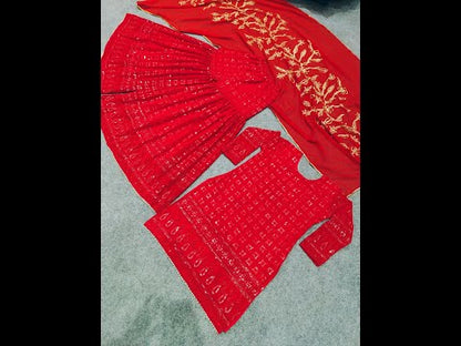 red color designer salwar suit