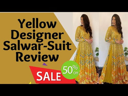 Yellow color trending floor length salwar suit buy now