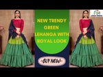 Green color designer ruffle look lehenga for stylish appearance