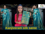 blue color pure kanjiveram silk saree online
