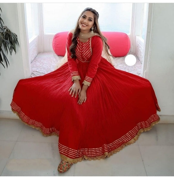 This wedding session wear the party look full flair kurti with amazing duppta - Joshindia