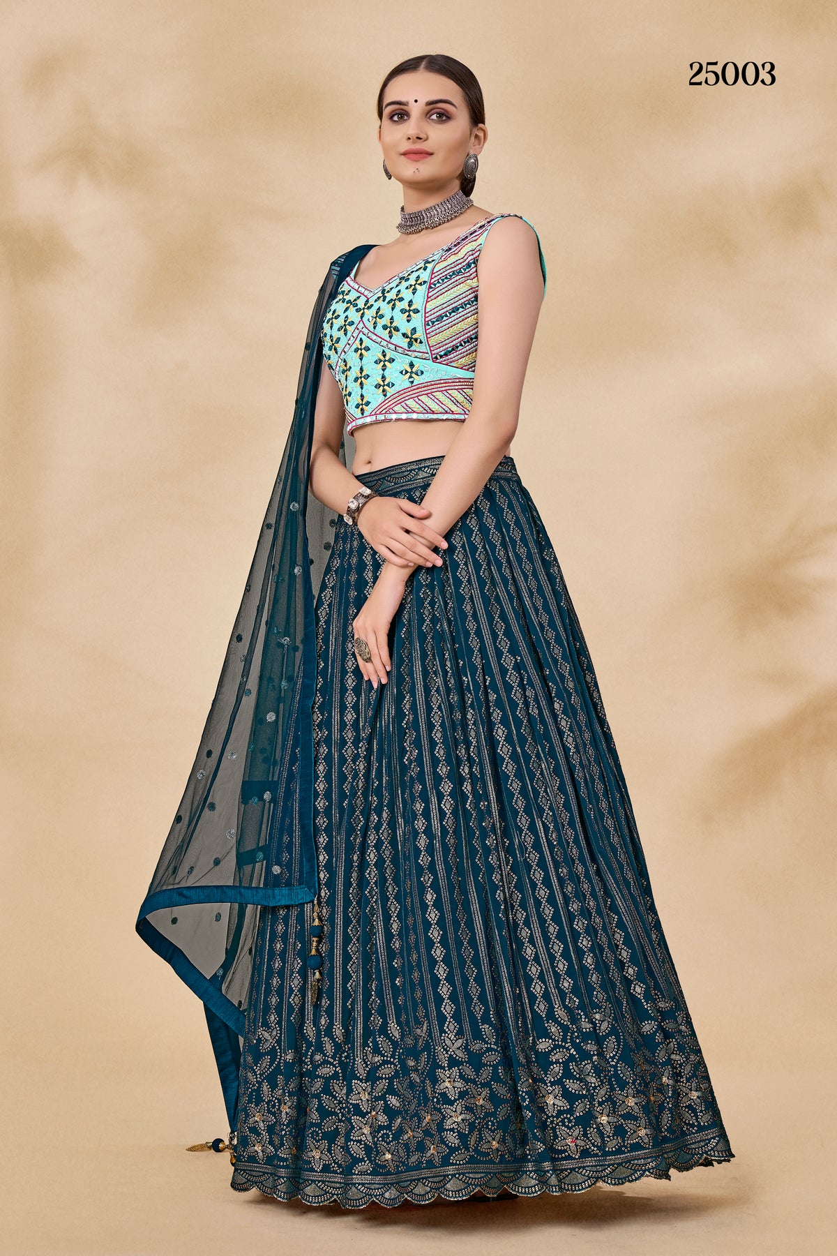 Trendy Teal Green Color lehenga choliBuy Now - Joshindia