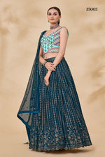 Trendy Teal Green Color lehenga choliBuy Now - Joshindia