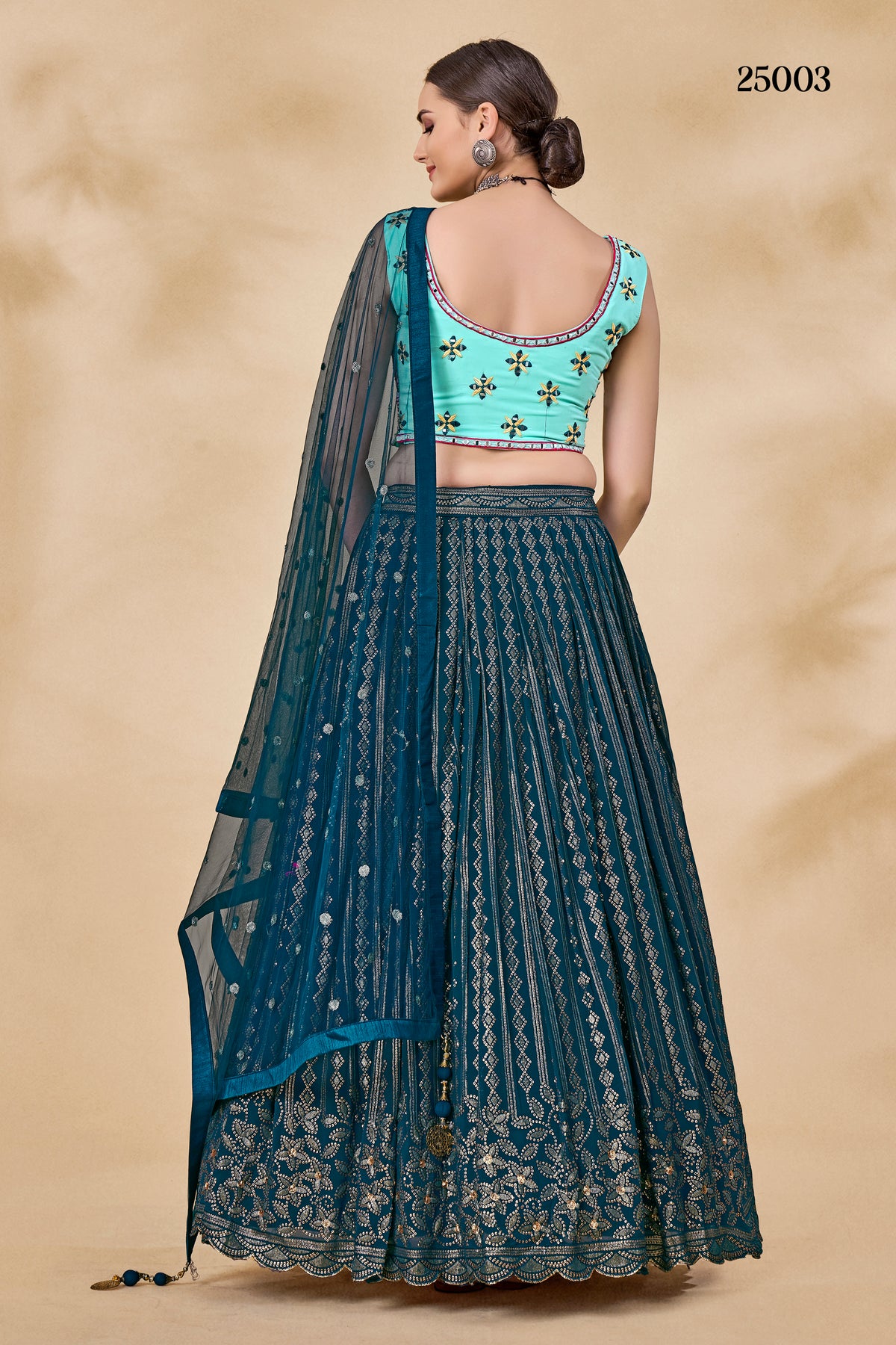 Trendy Teal Green Color lehenga choliBuy Now - Joshindia