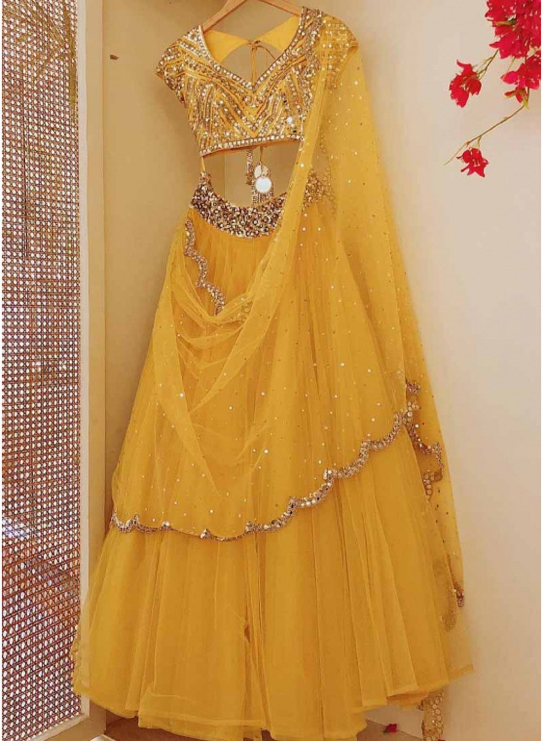yellow color designer lehenga choli - Joshindia