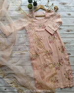 Peach color beautiful plazo style salwar suit buy now - Joshindia