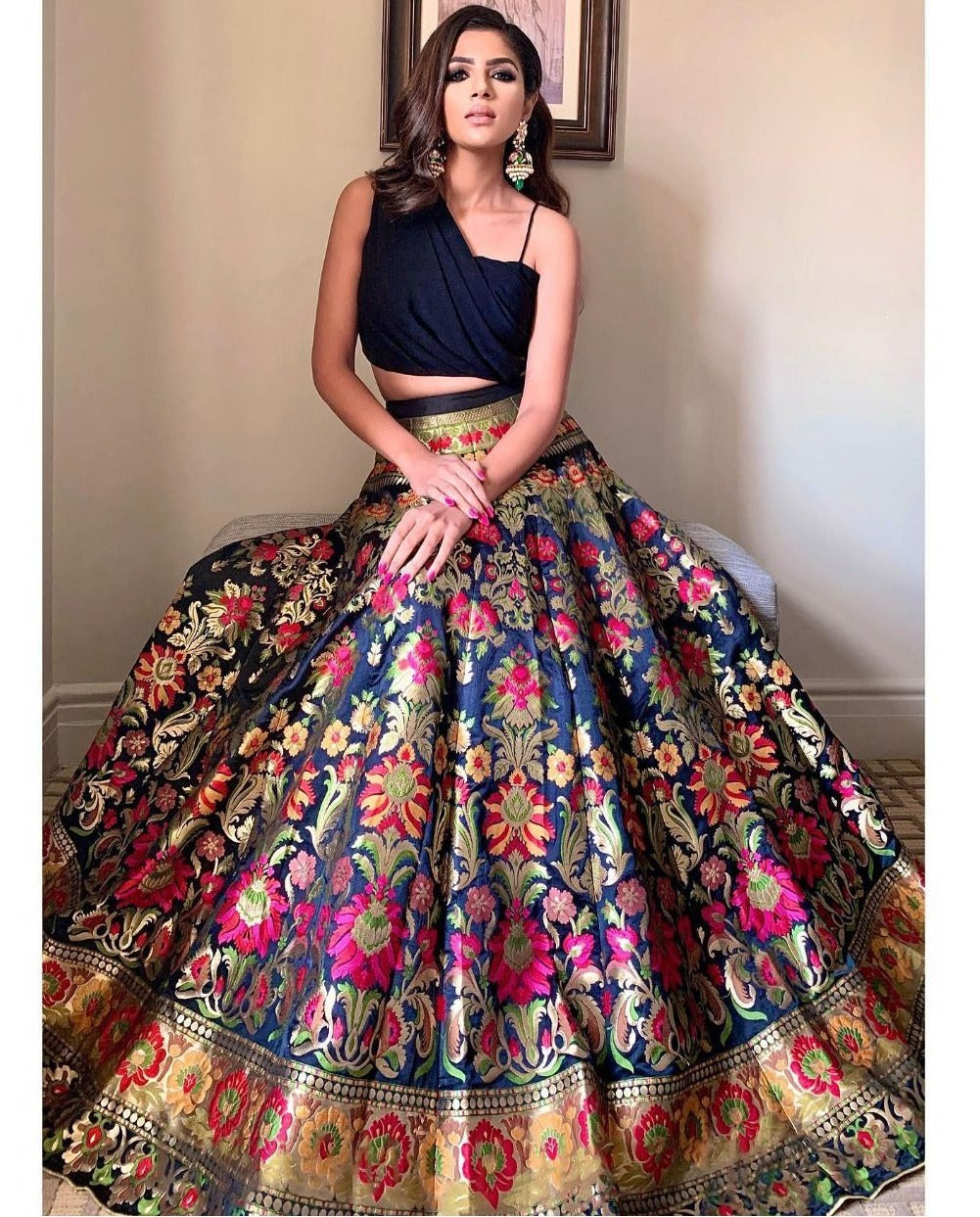Pure traditional Looks Barcode designer Lehenga choli - Joshindia