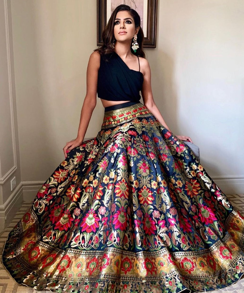 Pure traditional Looks Barcode designer Lehenga choli - Joshindia