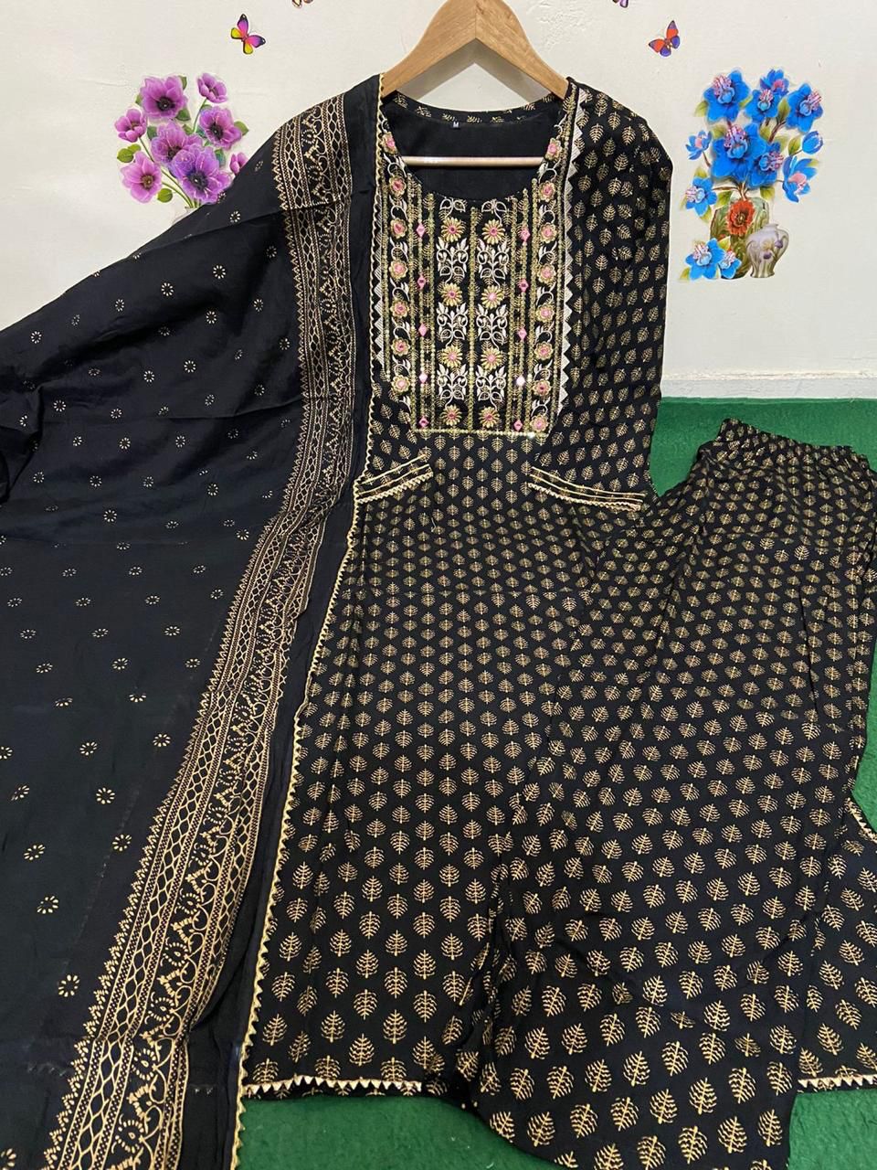 Premium Rayon Fabric Heavy Embroidery With Foil Mirror Work - Joshindia