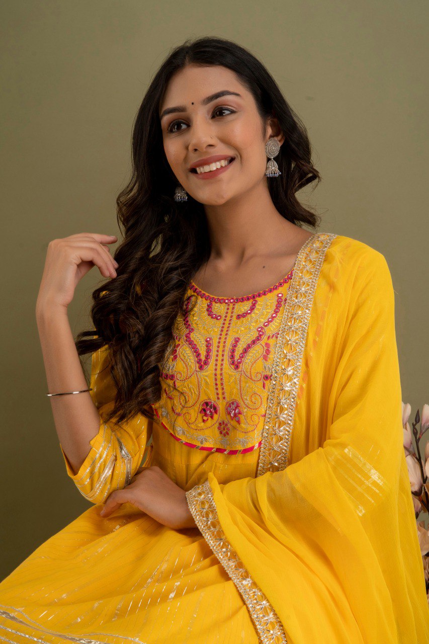 yellow color beautiful sharara set buy now - Joshindia