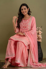 Peach color beautiful sharara set buy now - Joshindia