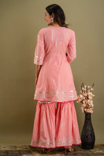 Peach color beautiful sharara set buy now - Joshindia