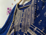 Navy Blue color beautiful sharara set buy now - Joshindia