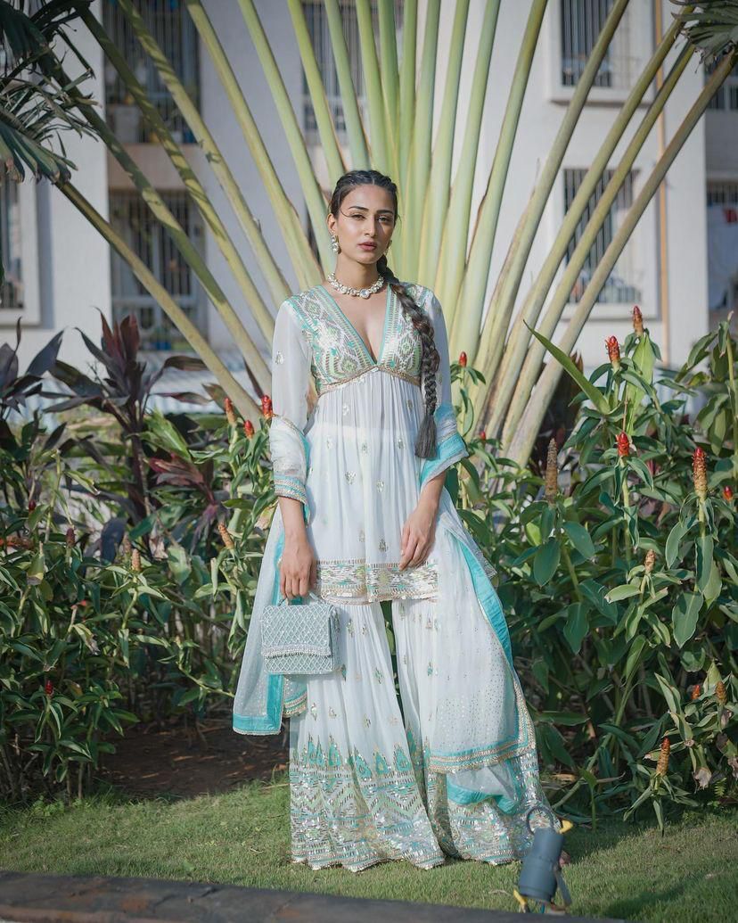 White Color Designer Sharara Suit Buy Now - Joshindia