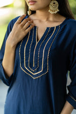 Designer BlueKurta With Bottom - Joshindia