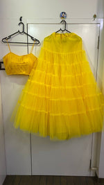 Yellow color designer ruffle lehenga choli - Joshindia