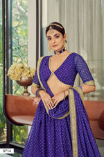 violet color georeget desinger lehenga choli - Joshindia