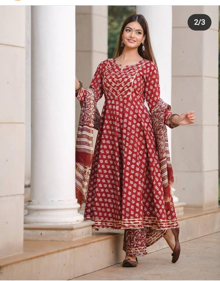PREMIUM QUALITY COTTONKURTIPANT WITH DUPATTA - Joshindia