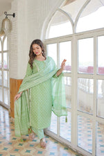 Latest Beautiful cotton printed kurti with pant , duptta - Joshindia