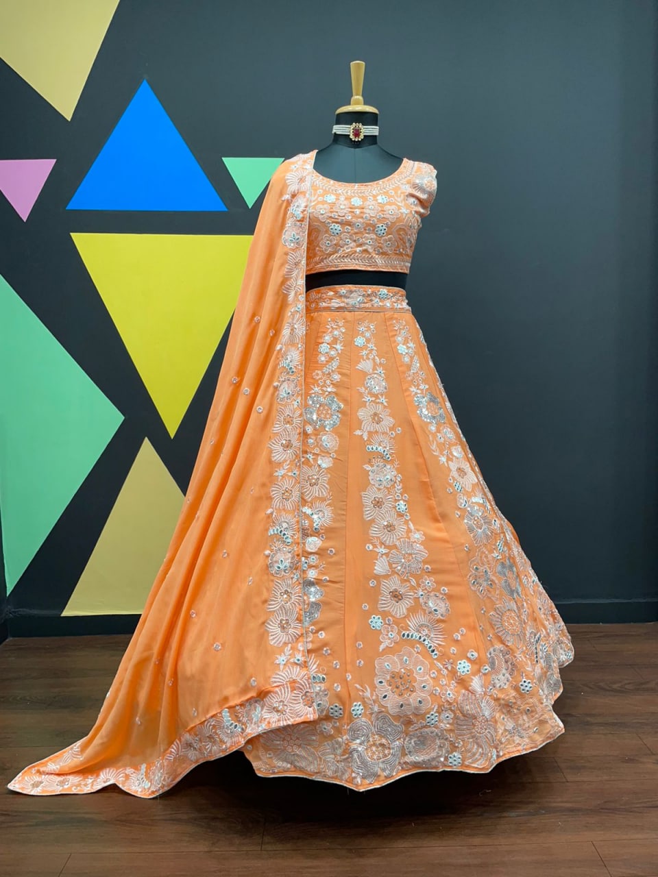 Orange Color Heavy Designer Lehenga Choli - Joshindia