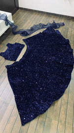 Blue color designer sequence work lehenga choli - Joshindia