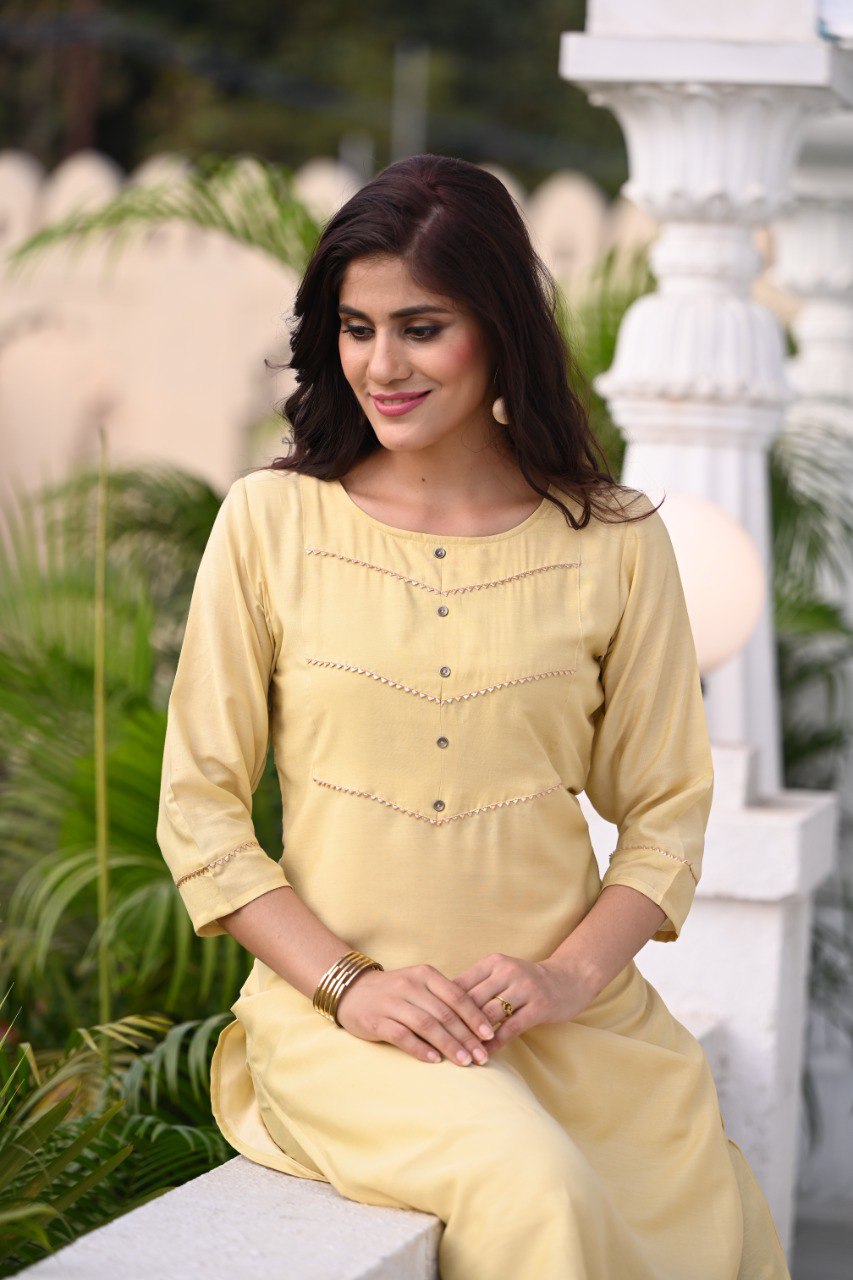 Elegant Muslin Embroidered Kurti With Pant & Dupatta - Joshindia