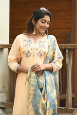 Muslin Embroidered Kurti With Pant & Dupatta - Joshindia