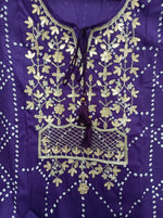 Zardosi Work And Bandhani Print Kurta With Pant - Joshindia