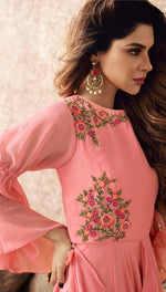 Peach Color Designer Georgette Gown - Joshindia