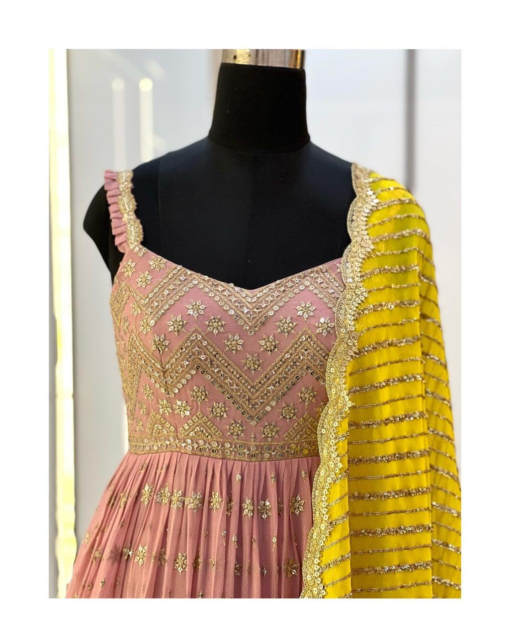 Buy Peach Color Latest Designer Gown Online - Joshindia