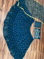 Turquoise blue color georgette designer lehnga choli - Joshindia