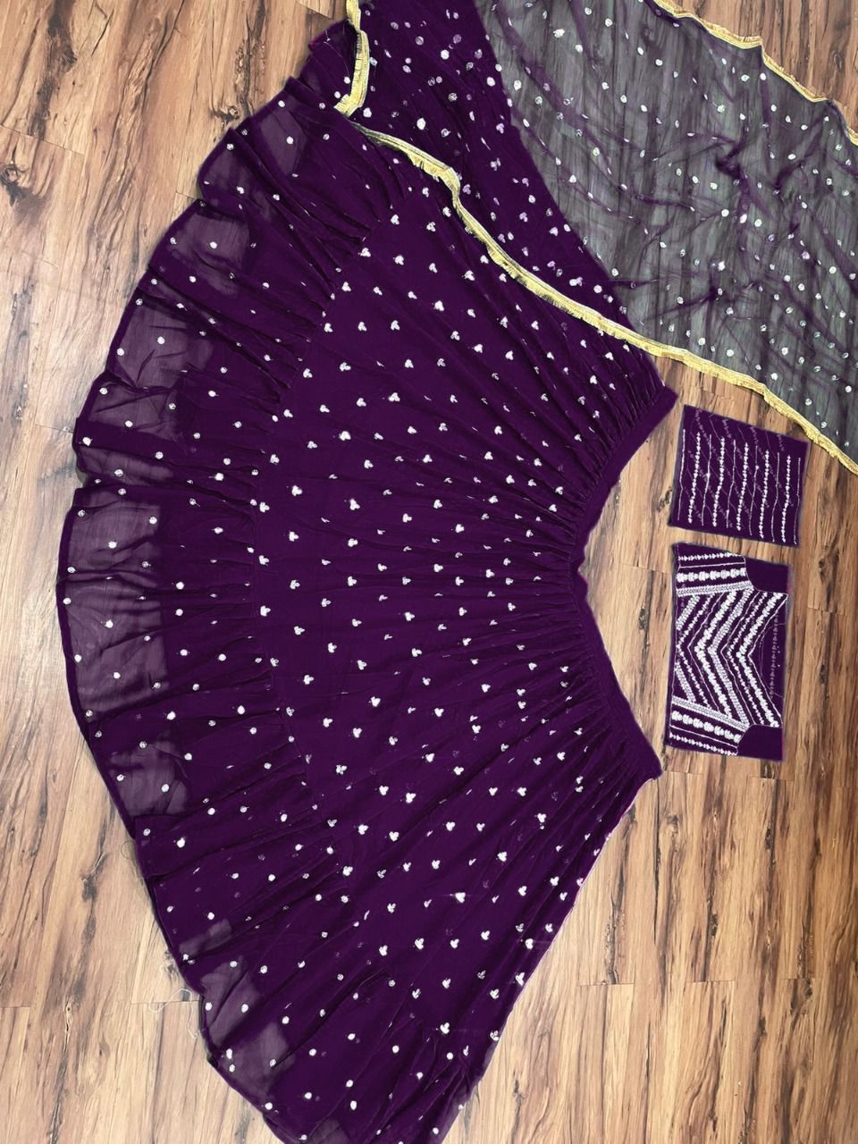 violet Color georgette designer lehnga choli - Joshindia