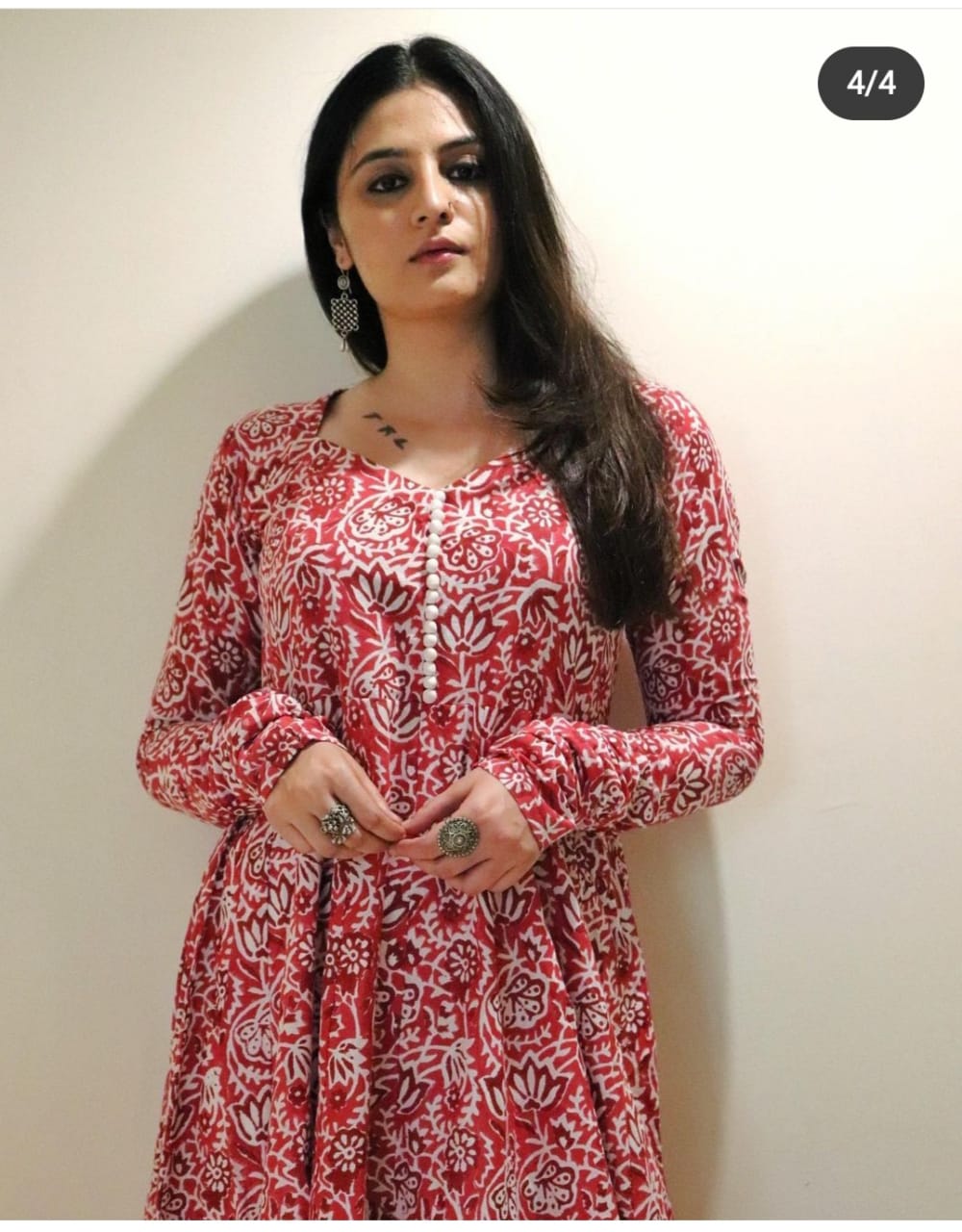 NEW LAUNCHBEAUTIFUL HEAVY COTTON ANARKALI KURTI WITH PANT MAL MAL DUPATTA - Joshindia