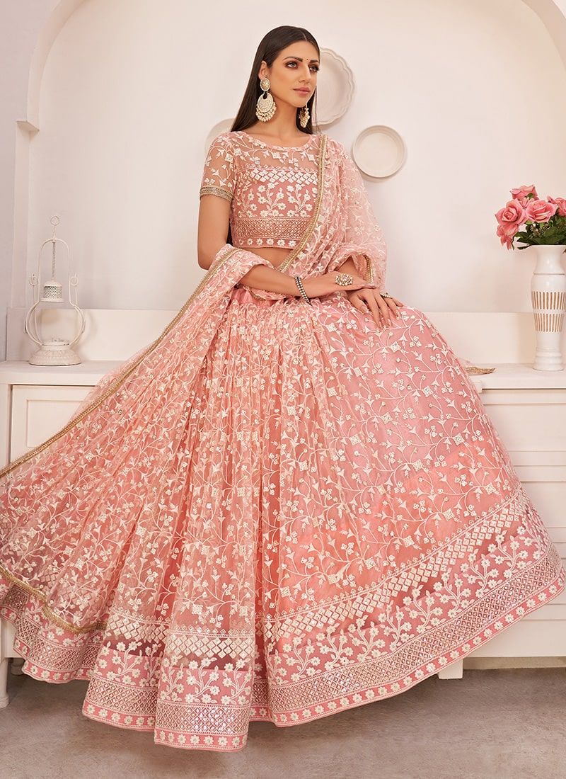 Trending Peach Color Lehenga Choli For Wedding - Joshindia